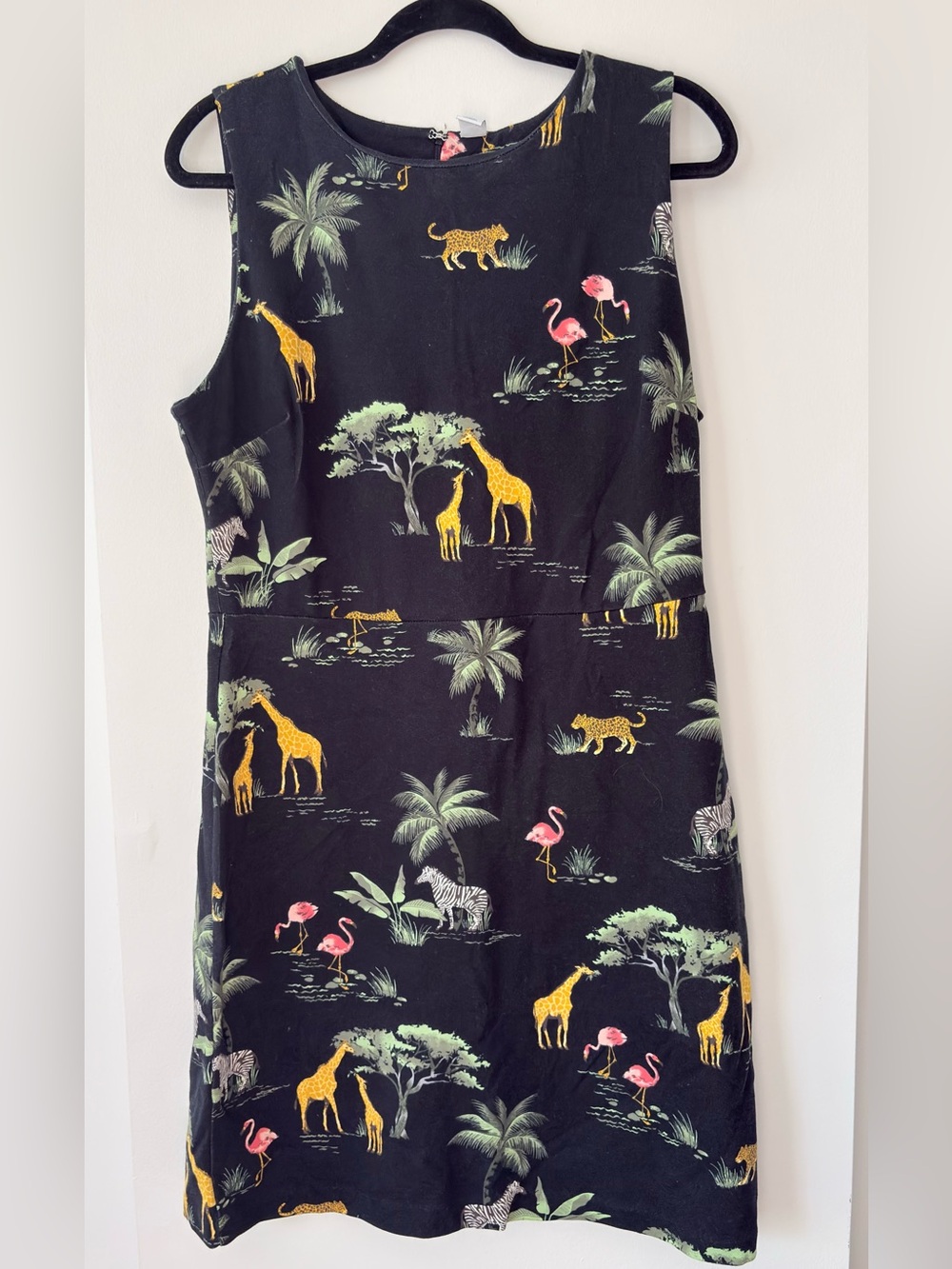 Old Navy Safari Print Sleeveless Waist-Defined Dress | Black | Size L